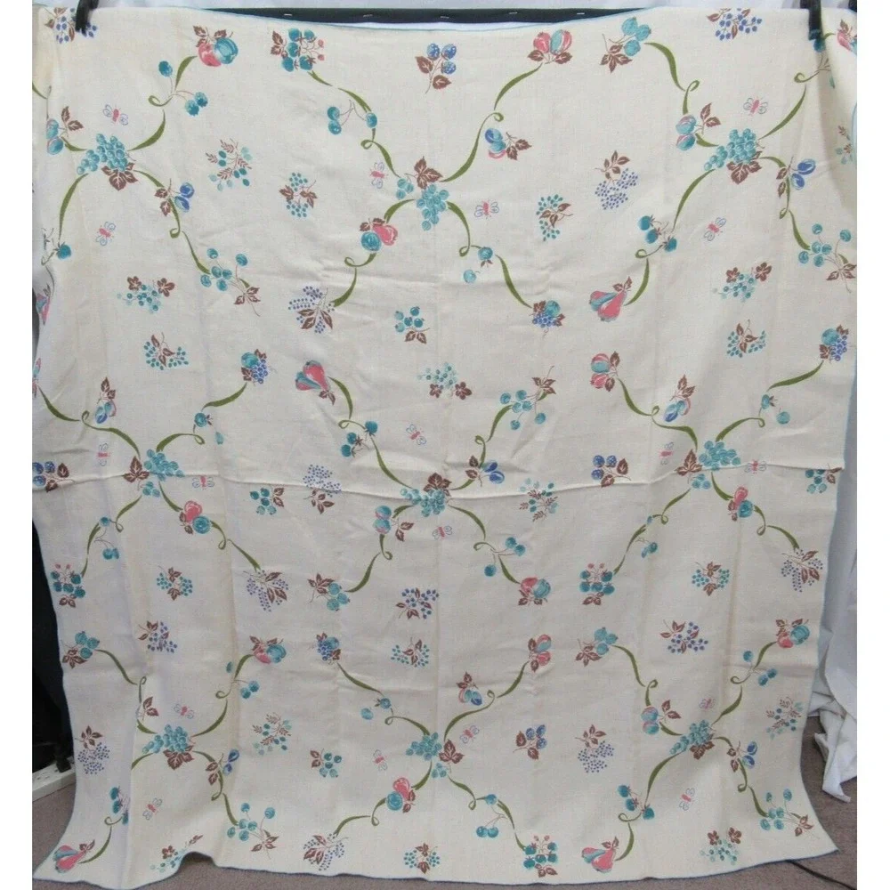 Vintage Fruit Print Cotton Blend Tablecloth 49